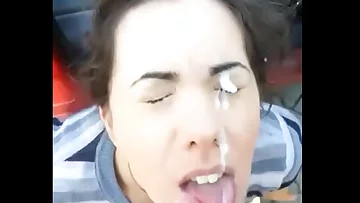 Cum on randome chicks face
