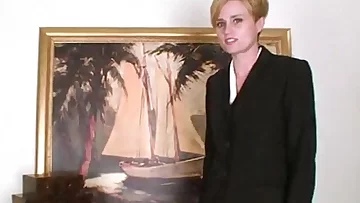 Petite mom inserting random office supplies