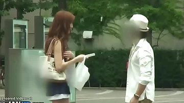 Japanese random babe gives passionate blowjob