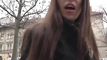 Brunette teen Cherri gets her tight pussy fucked hard