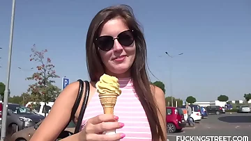 Cheating girlfriend fucks dude for money