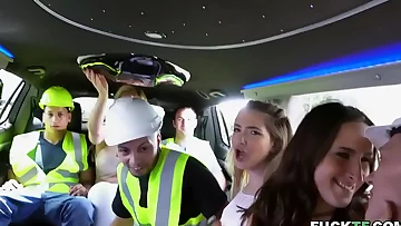 Limousine fuck with Ashley Adams, Jane Wilde, Ryan Conner, Benny Rodriguez and Oliver Flynn