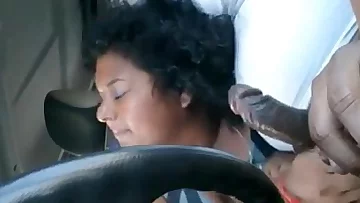 Fat Indian Gives A Blowjob In The Car