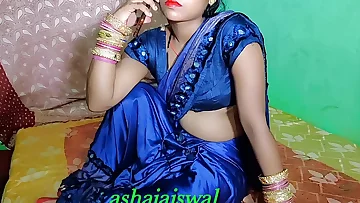 brother-in-law's sister undressing in blue sari hindi awaj
