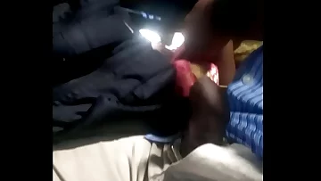 Young boy wet aunt's pussy in the bus