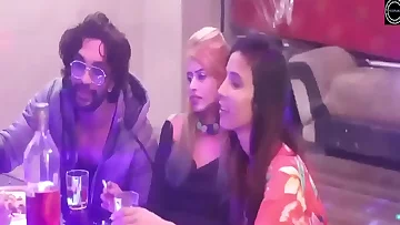 Hot Desi Indian babes group sex birthday party web series