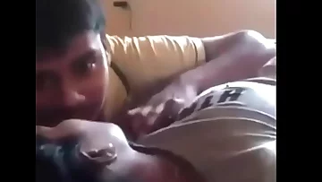 Aunty boobs pressing
