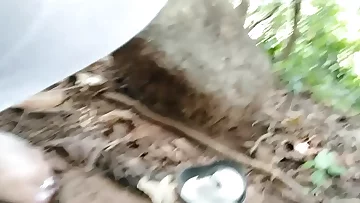 There is only fun in the forest between the bush and the snake. and ponytail hair removal