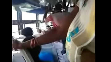 Girl showing her navel in bus part 1