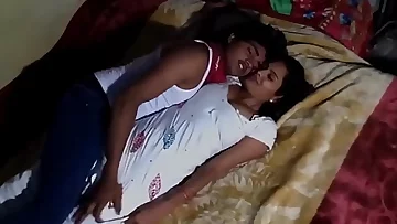 boy romantically licked her  lip navel boob