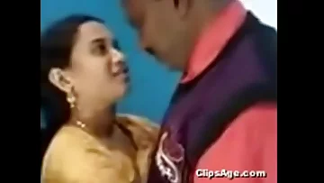 Bangladeshi hot girl kissing an old uncle like pro