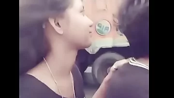 Desi kiss and boobs press on road 66652626