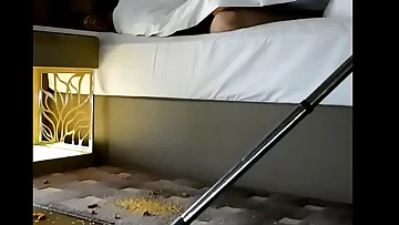 Desi Wife Pankhuri Teases her Ass to Room Cleaning Guy in Hotel Fun with Hubby